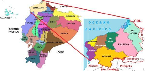 Kuná - mapa Ecuador Esmeraldas y Rio Verde