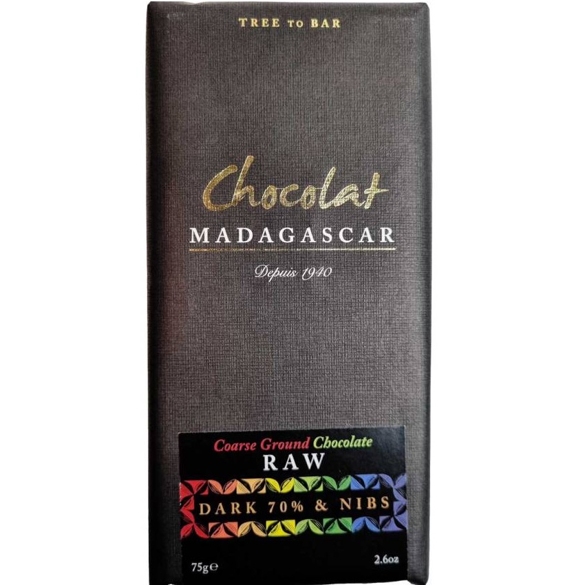Chocolat Madagaskar Roh mit Nibs 70 %