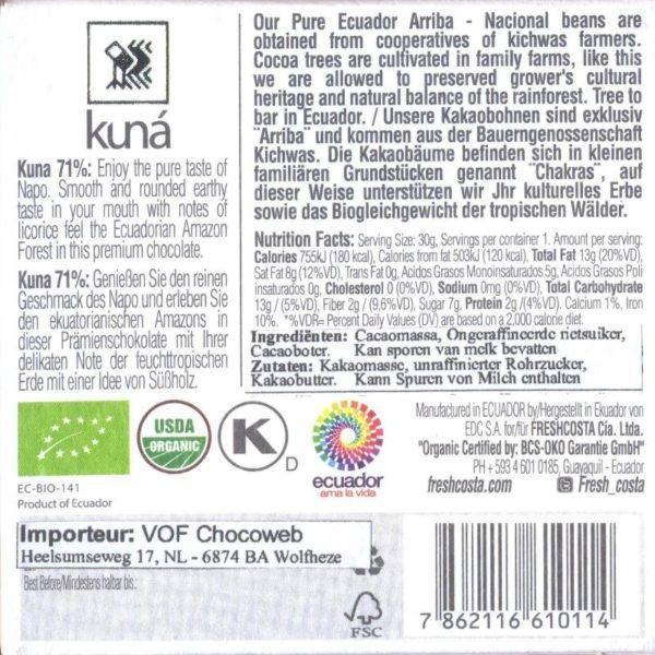 Kuná Napo 71 procent - back 800x800